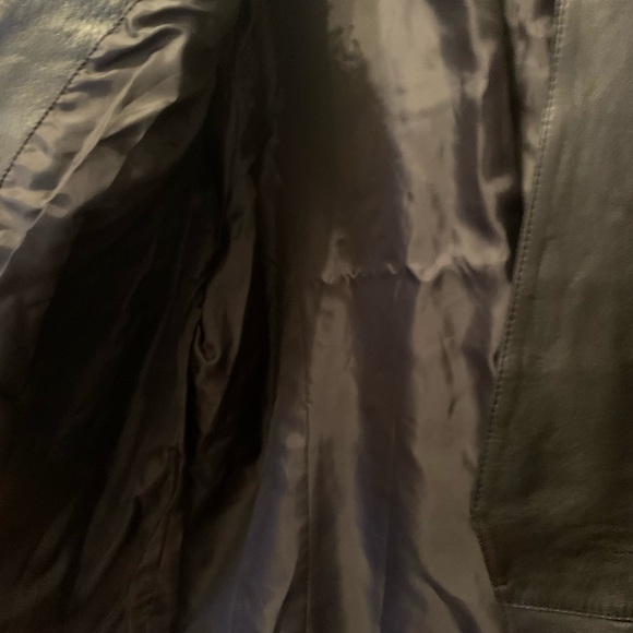 Genuine leather plus size open front jacket - Picture 5 of 5